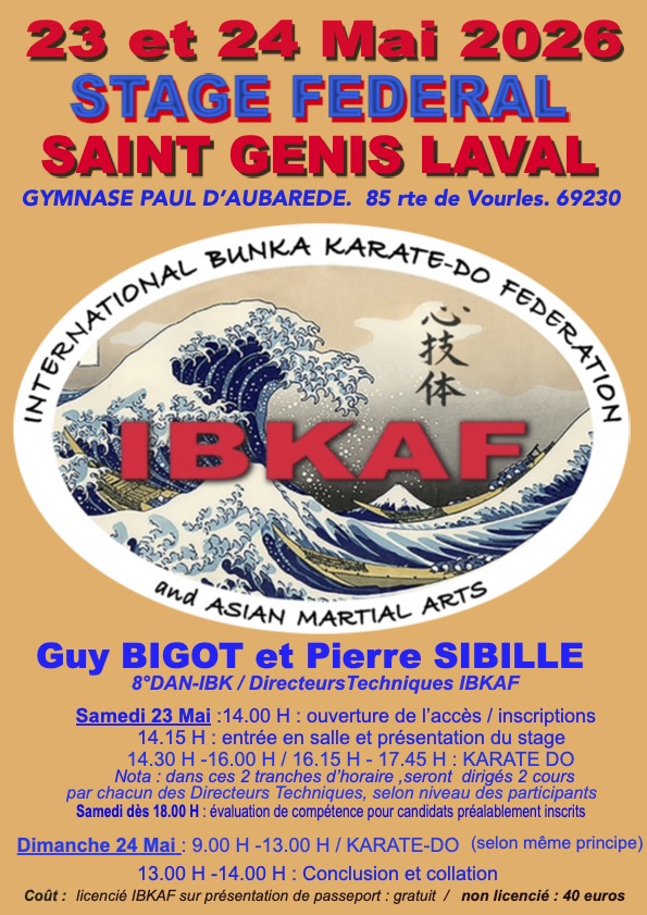 stage ibkaf. st genis mai 2026