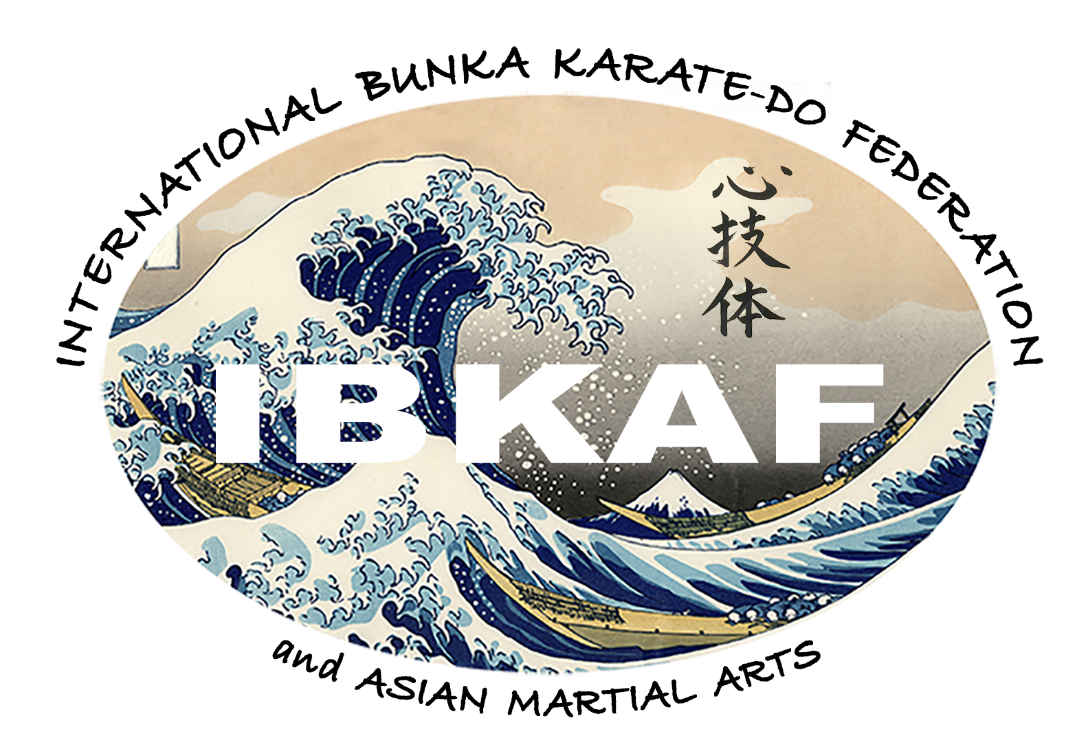 logotype® ibkaf international bunka karate do federation (60,7x41mm) kanji 3 (va 10 120, 102 %) couleur 
